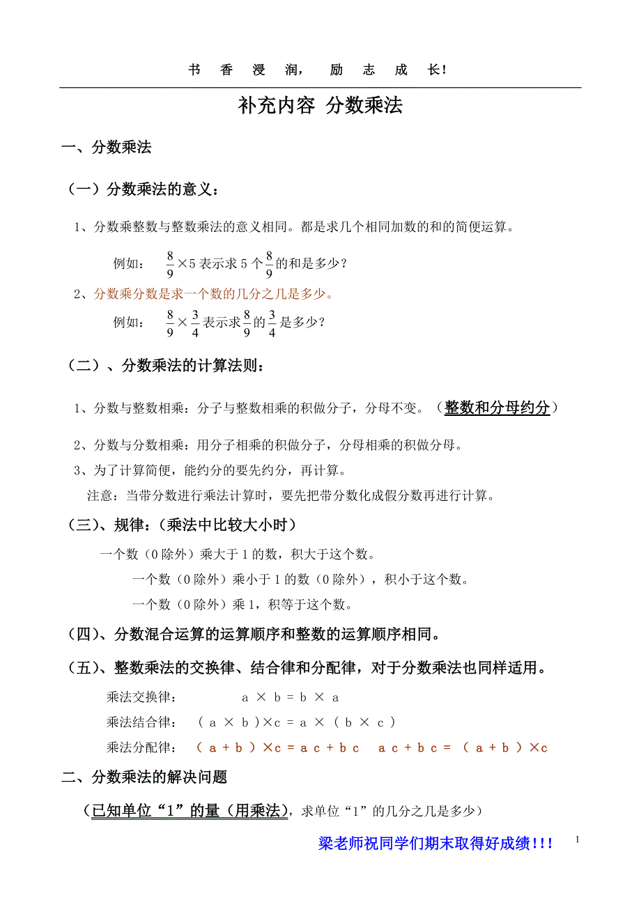 人教版六年级上册数学知识点整理资料_第1页