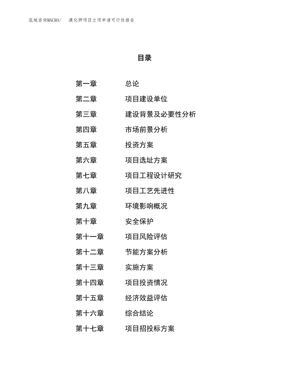 溴化钾项目立项申请可行性报告_第1页