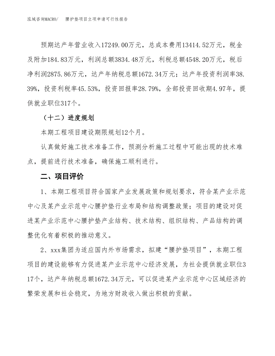 腰护垫项目立项申请可行性报告_第4页