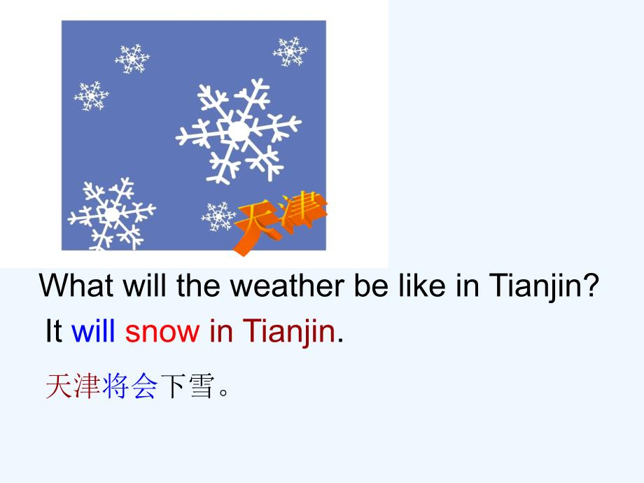 module 2 unit 2 it will rain in beijing--what will the weather be like 句型操练_第4页