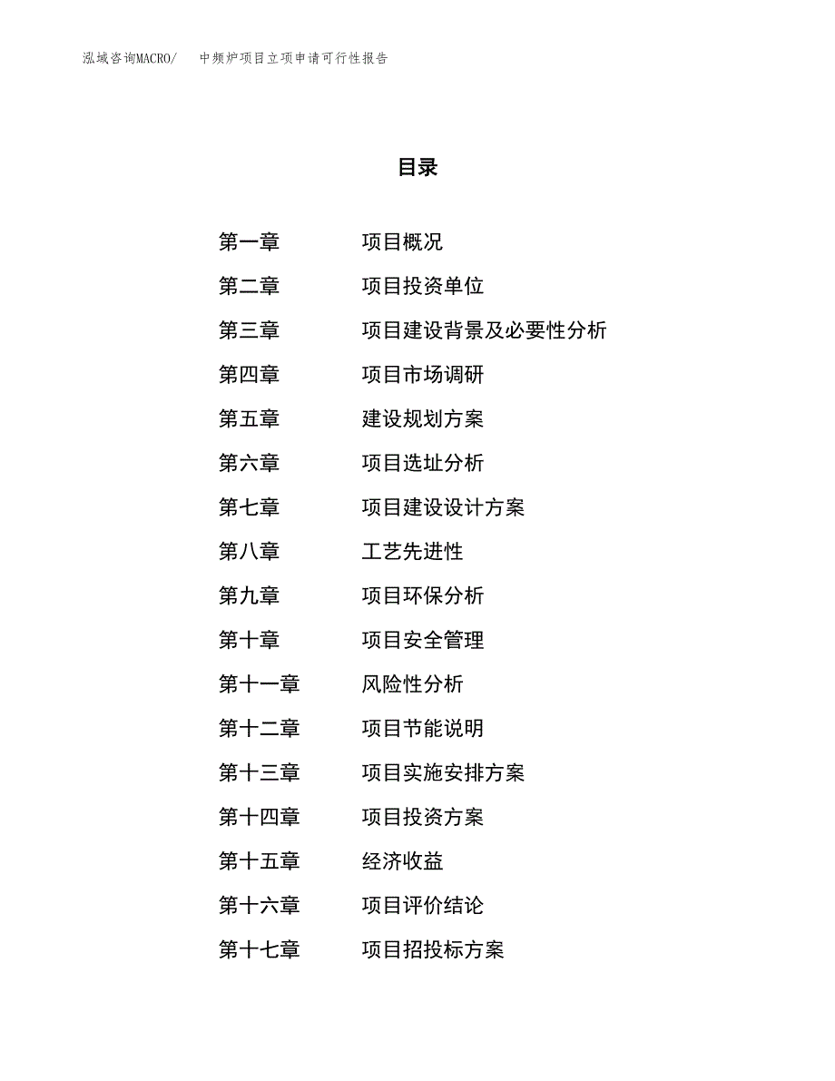 中频炉项目立项申请可行性报告_第1页