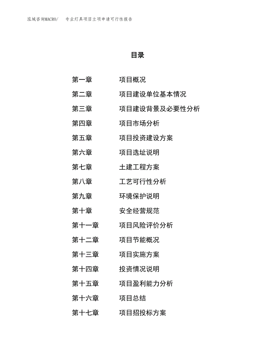 专业灯具项目立项申请可行性报告_第1页