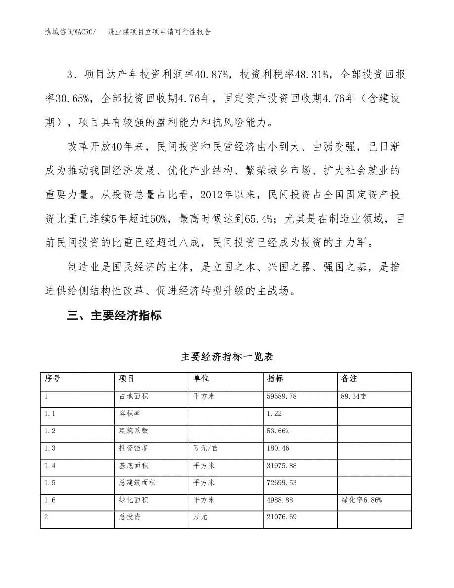 洗业煤项目立项申请可行性报告_第5页