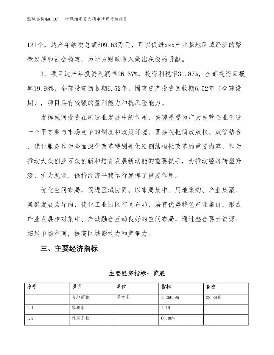 叶绿油项目立项申请可行性报告_第5页