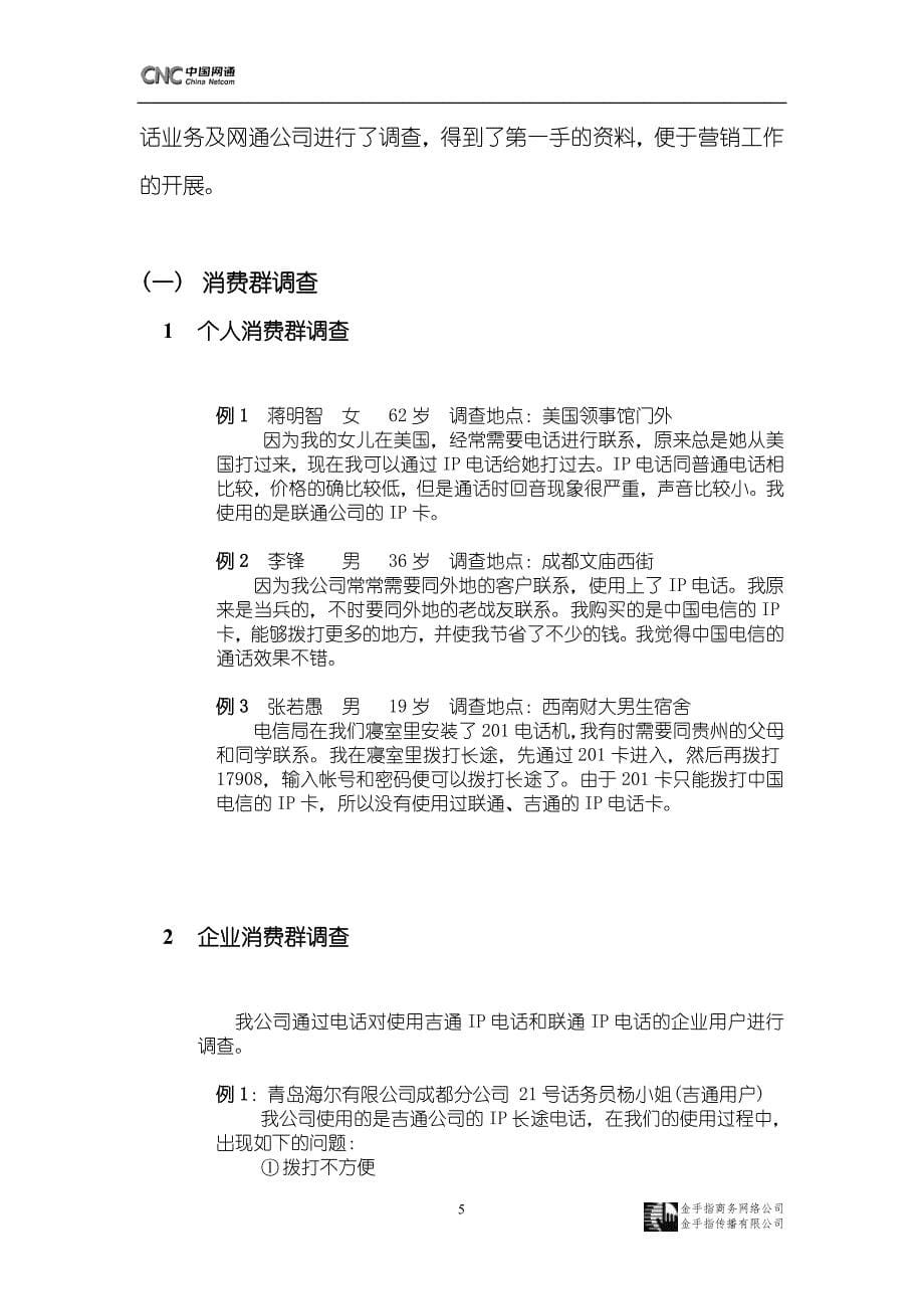 网通ip电话业务整合营销方案_第5页