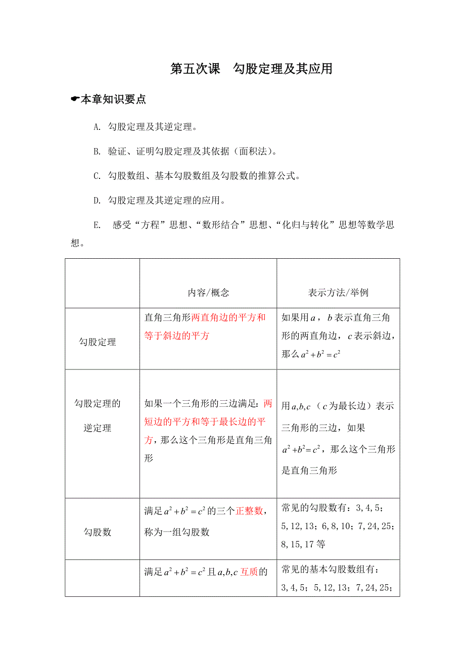 勾股定理及其应用资料_第1页