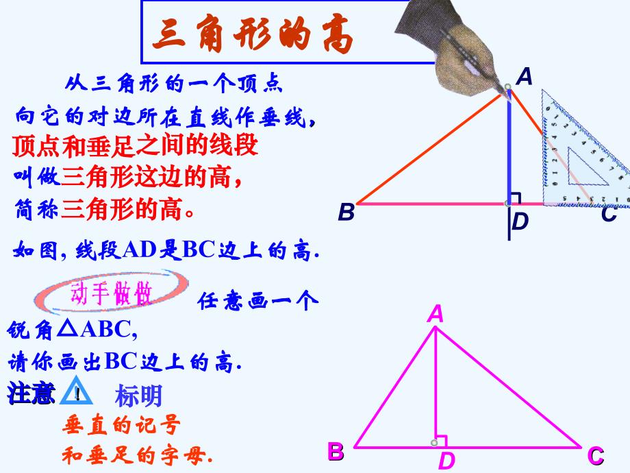 数学人教版八年级上册11.1.2三角形高、中线与角平分线.1.2三角形高、中线与角平分线课件_第4页