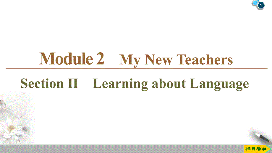 2020同步外研英语必修1新突破（课件+讲义+精练）：Module 2Section Ⅱ　Learning about Language_第1页