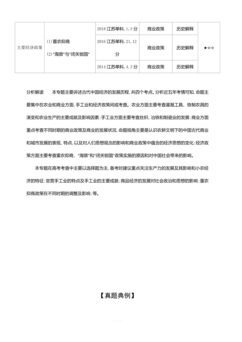 2020届高考历史总复习江苏专版一轮配套讲义：第一部分中国古代史专题二古代中国经济文明的历程含答案_第2页