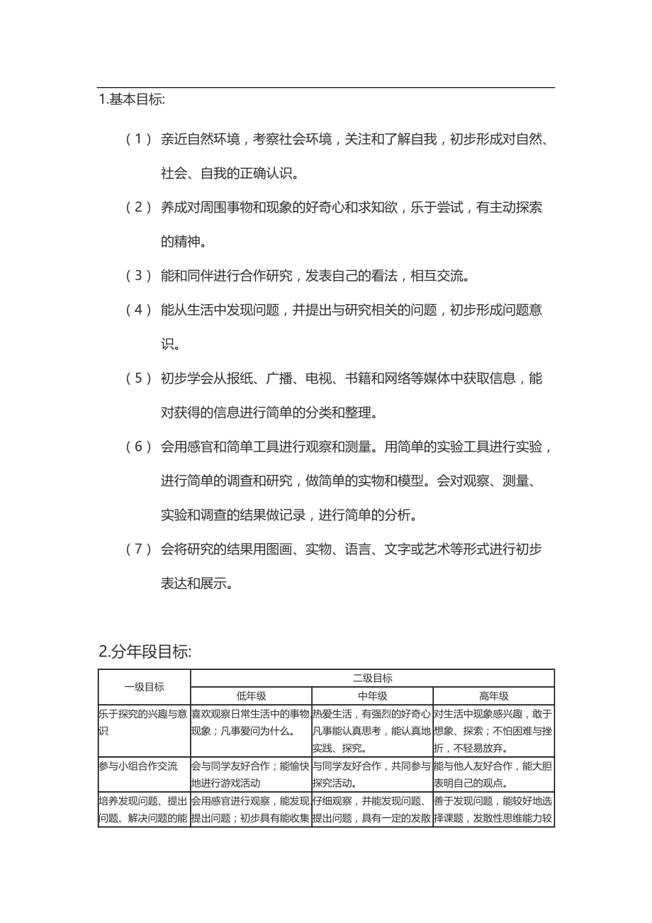 小学探究型课程实施方案资料_第2页