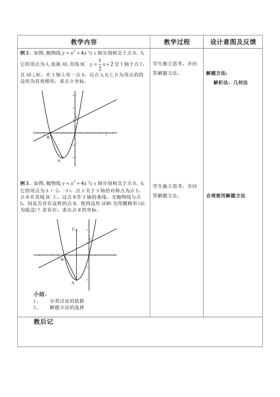数学北师大版九年级下册二次函数中因动点产生的特殊四边形问题_第3页