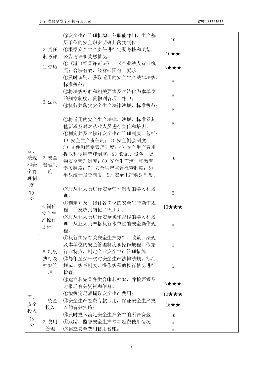 十、港口客运码头企业安全生产达标考评指标_第2页