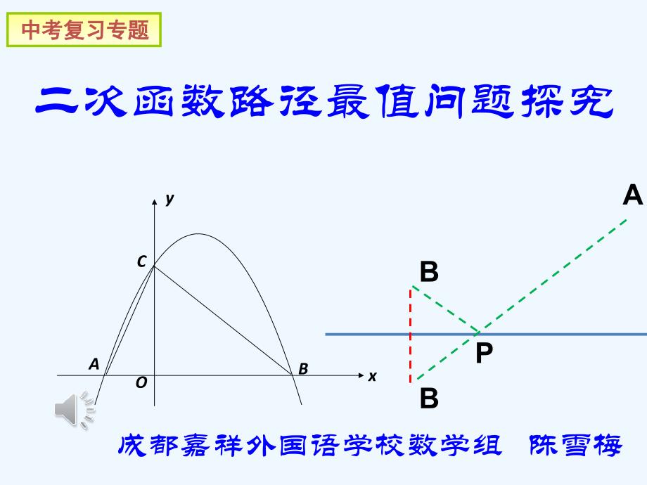 数学北师大版九年级下册二次函数线段最短问题_第1页