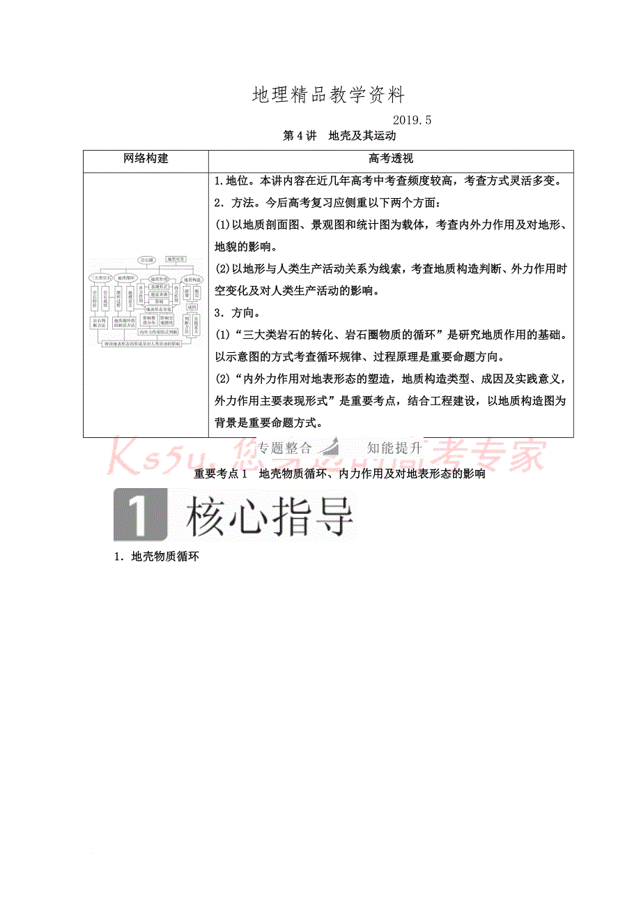 精品高考地理全国用二轮复习教师用书：第一篇-专题与热点-专题一-自然地理事物的特征、规律、原理-第4_第1页