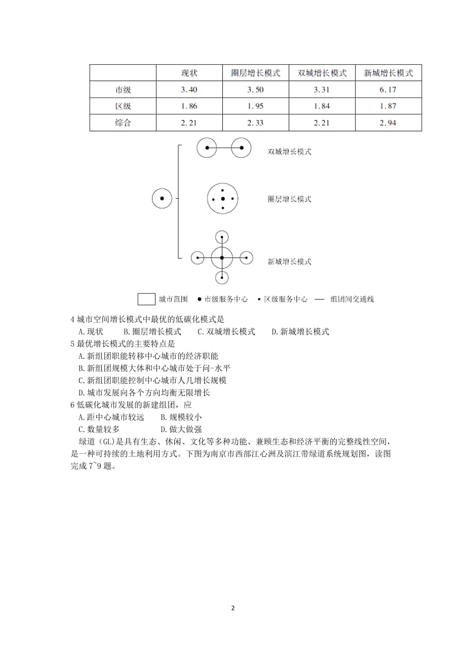 河北衡水中学2017届高三全国大联考文综地理试题(2.17)-word版含答案_第2页