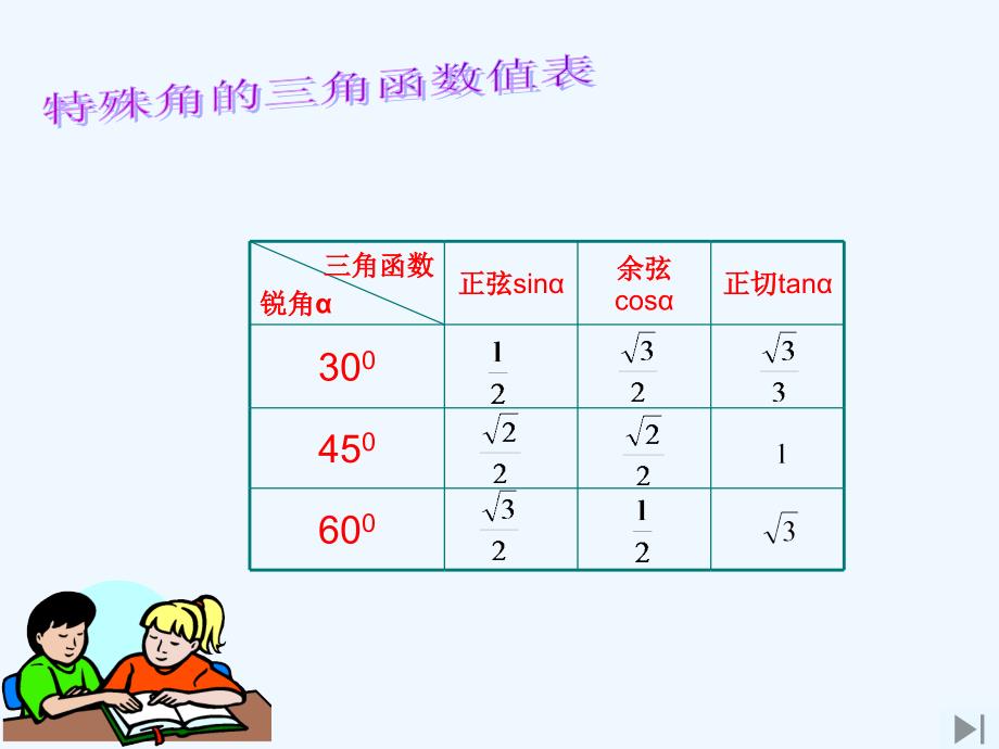 数学北师大版九年级下册30°、45°、60°角的三角函数值_第4页