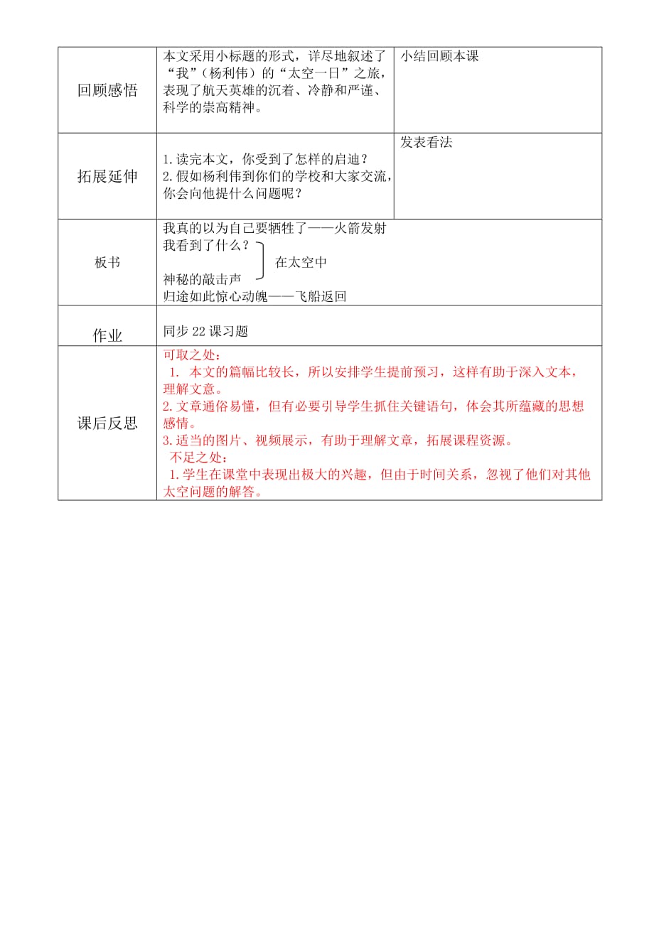 语文人教版八年级下册太空一日_第4页