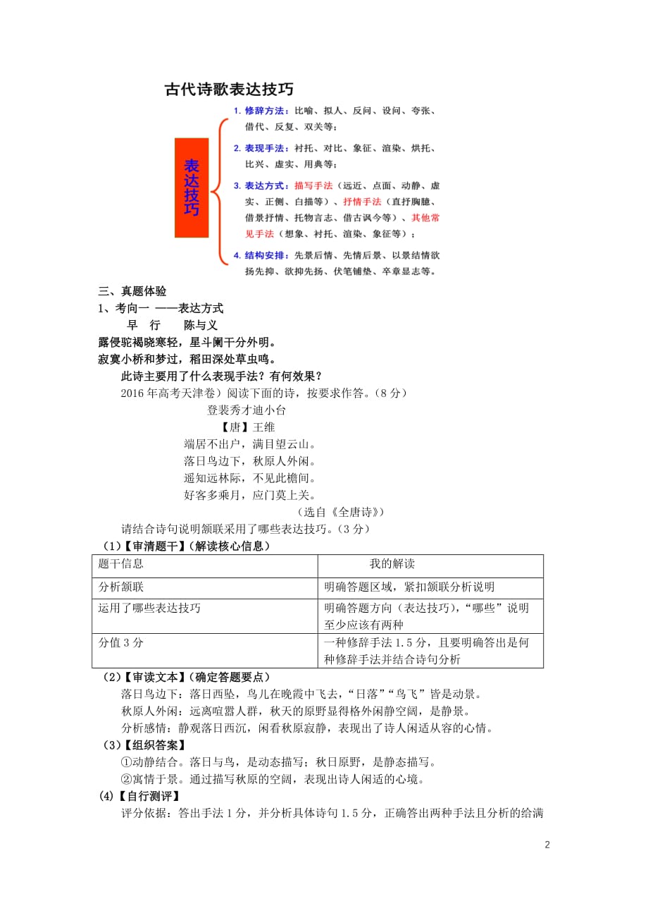 诗歌鉴赏表达技巧公开课-教案_第2页