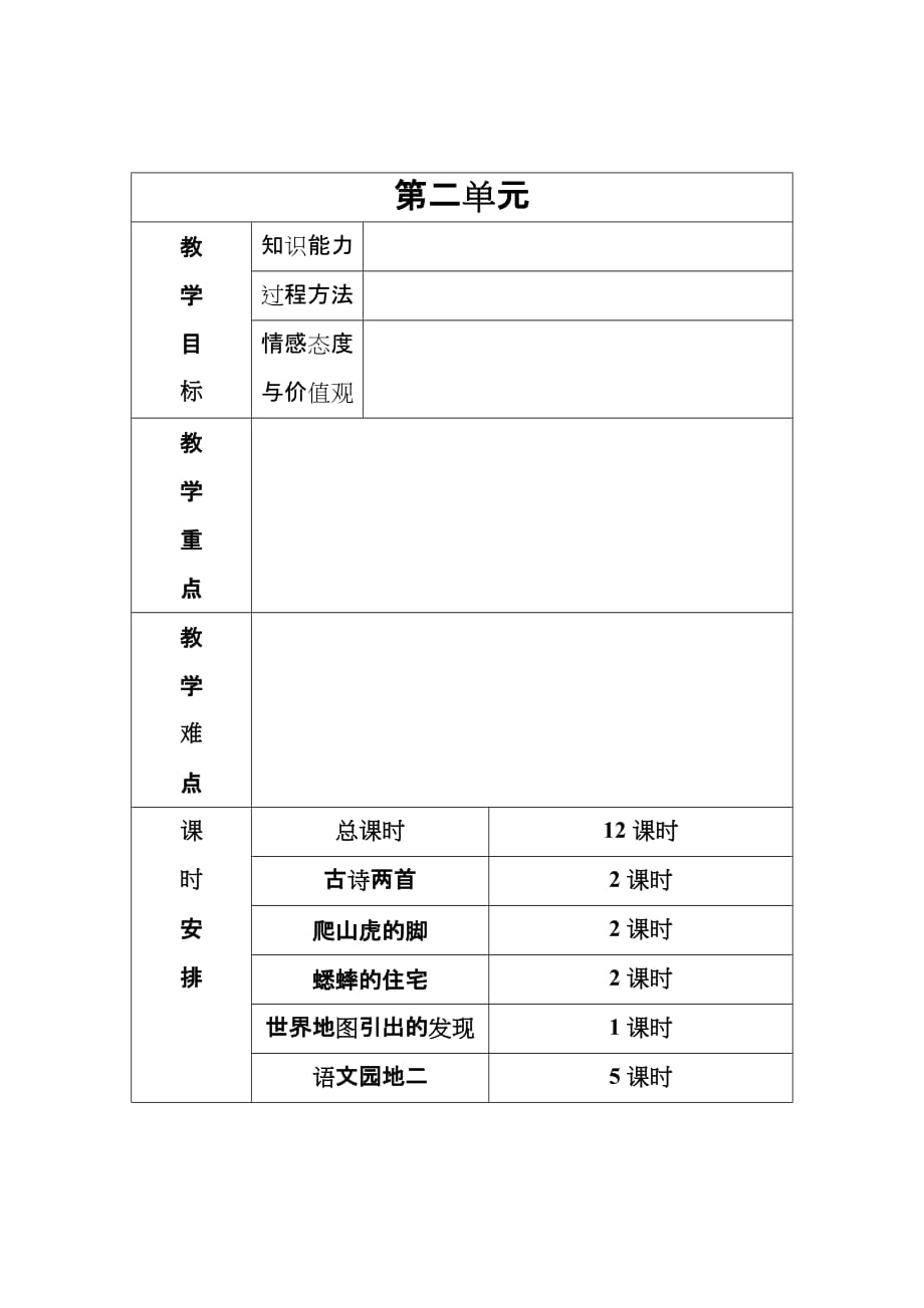 语文单元计划_第2页