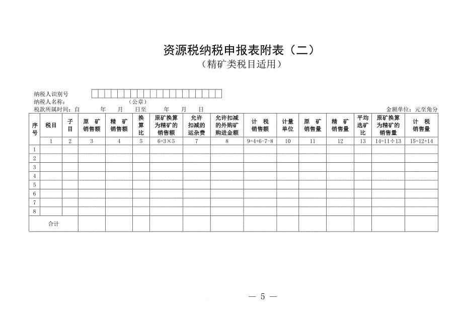 资源税纳税申报表(新版)及说明_第5页