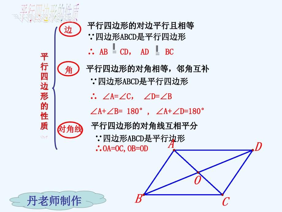 数学北师大版八年级下册平行四边 形的复习_第4页