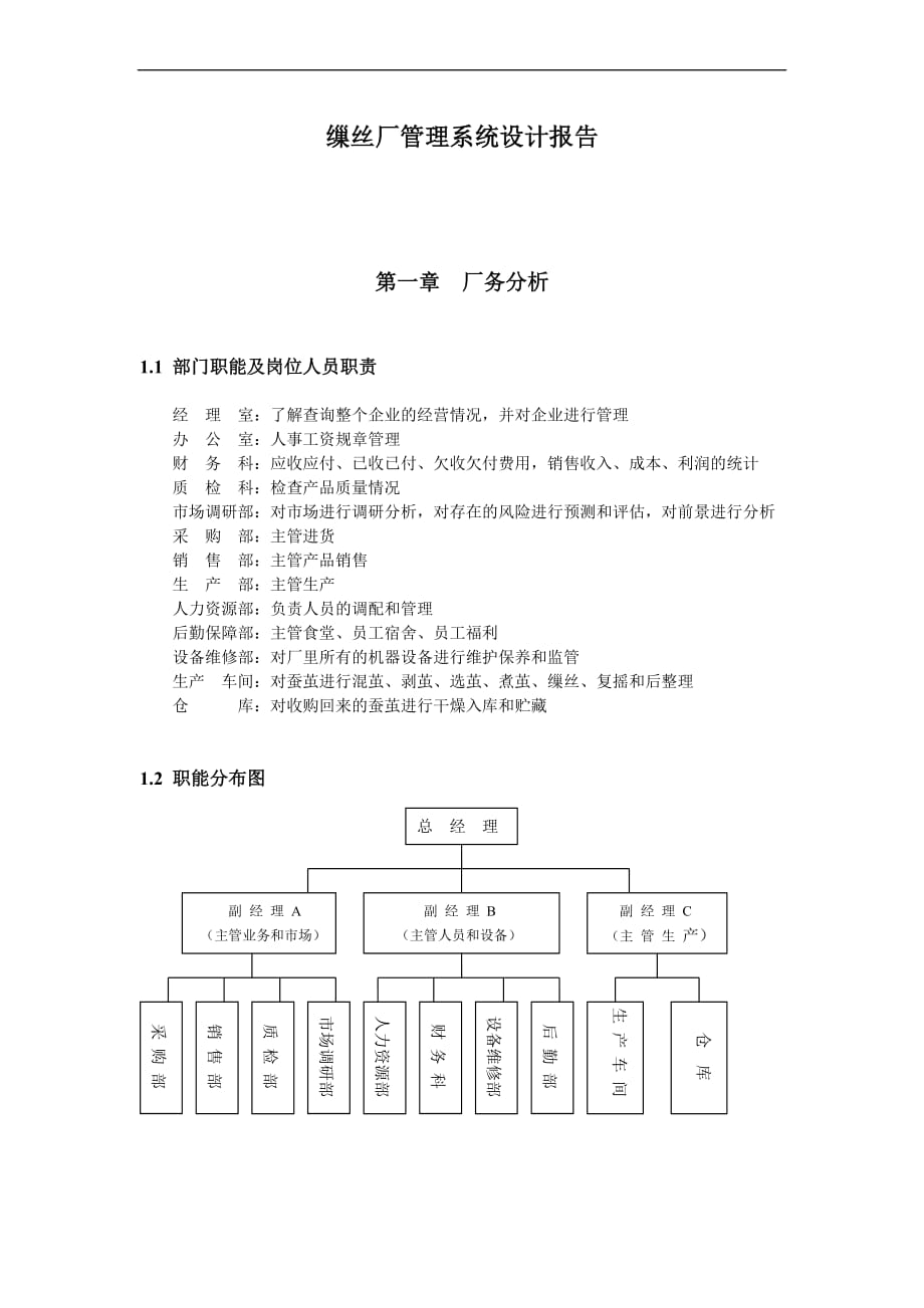 缫丝厂管理系统设计报告_第1页