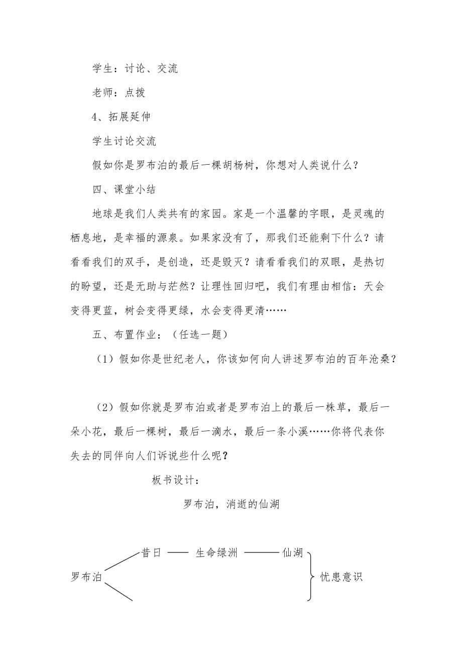 语文人教版八年级下册罗布泊,消逝的仙湖_第5页