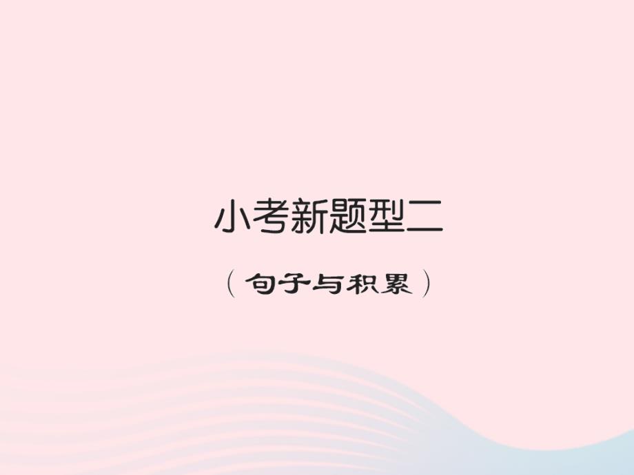 六年级语文下册 小考新题型二习题课件 新人教版_第1页