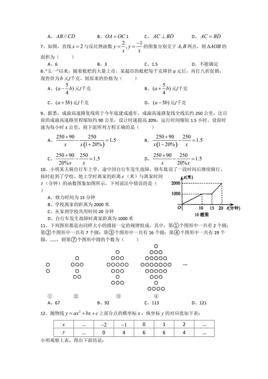 模拟试题-数学_第2页