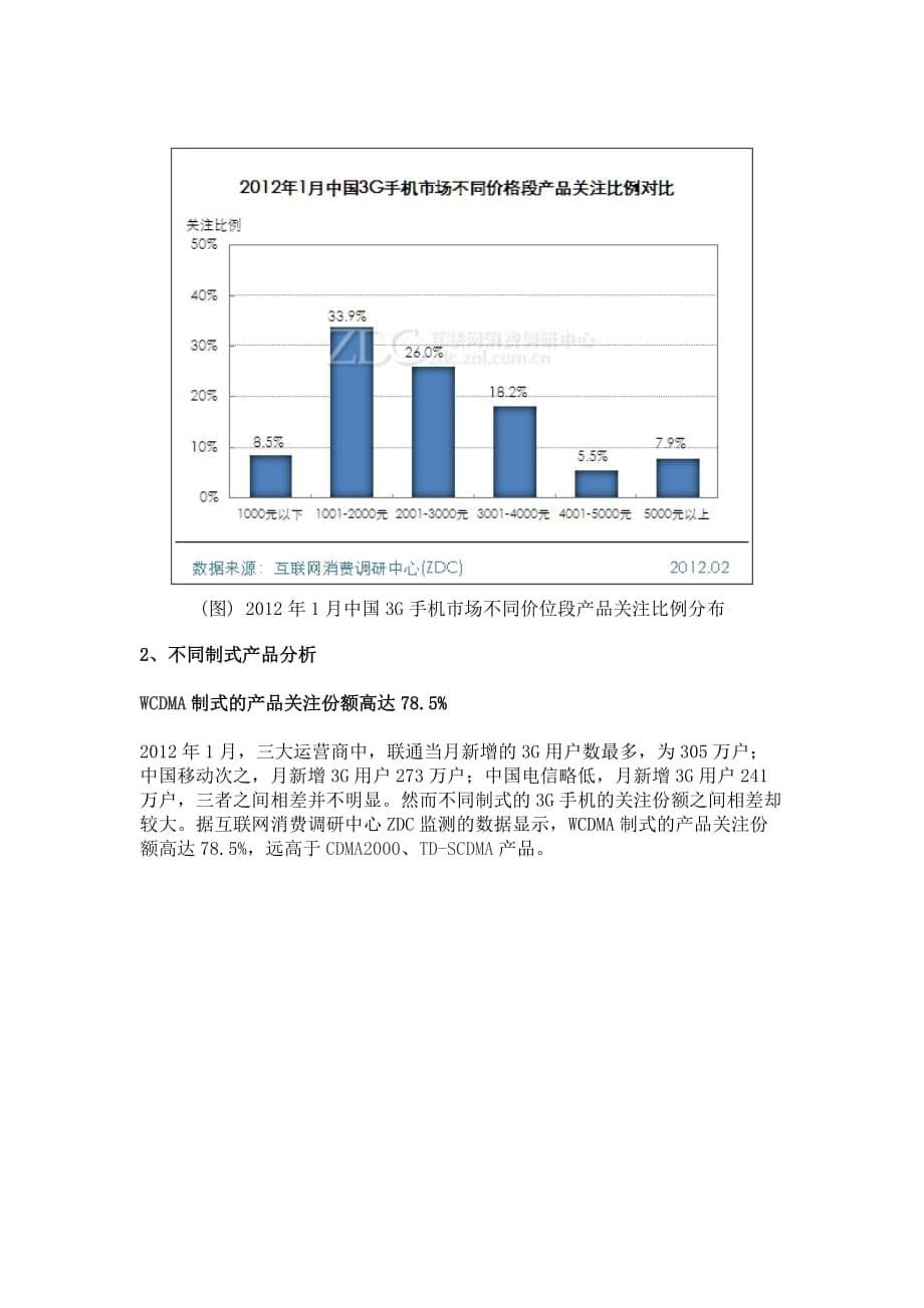 2012年1月中国3g手机市场分析报告_第5页