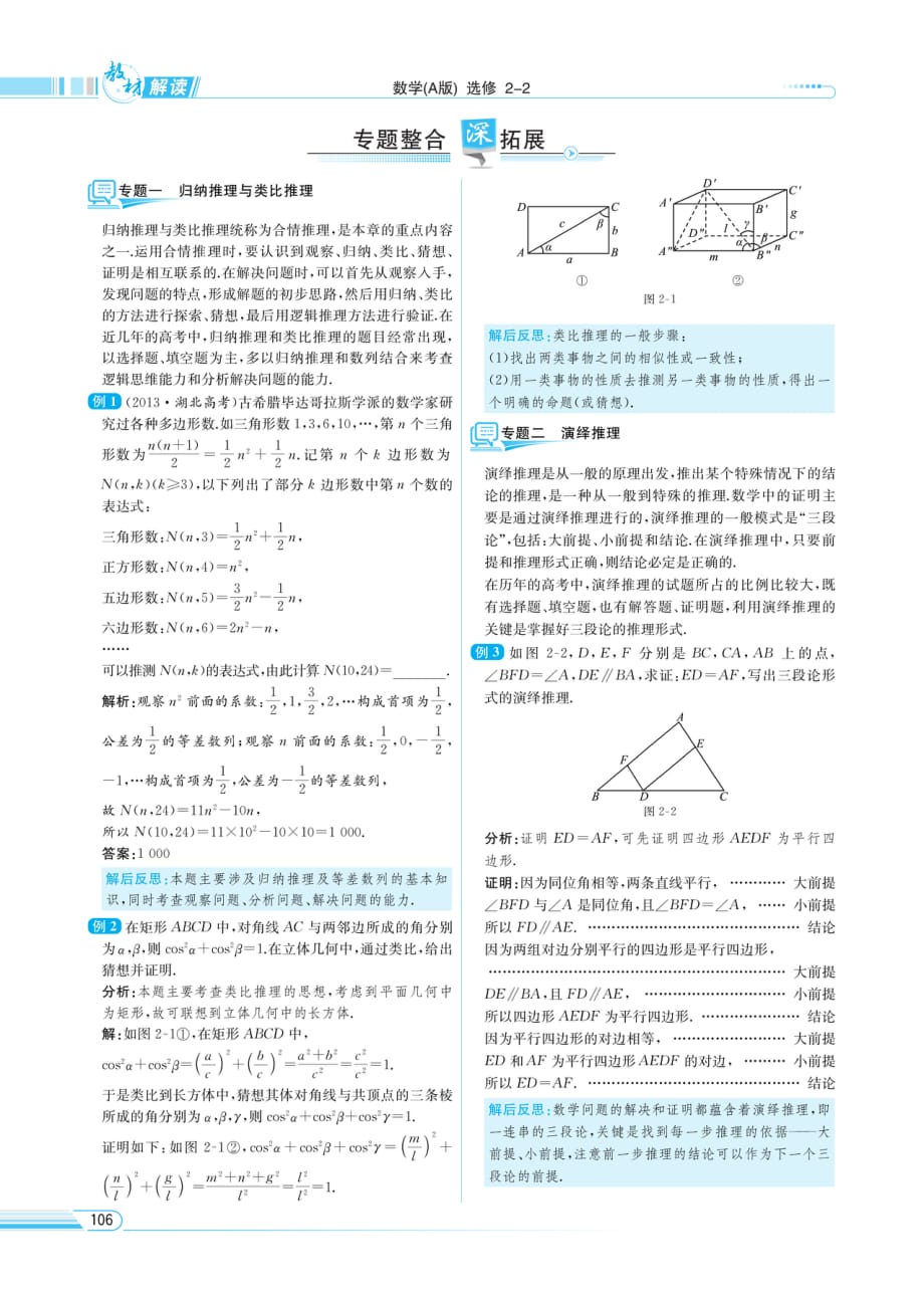 教材解读-数学（a版）选修2-2 推理与证明 章末整合提升_第2页