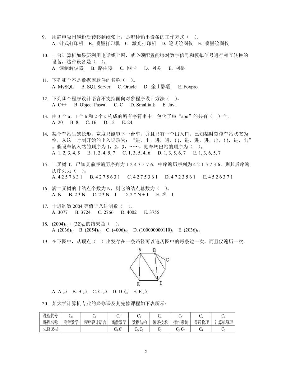 第十届noip初赛试题及答案(普及组c)_第2页