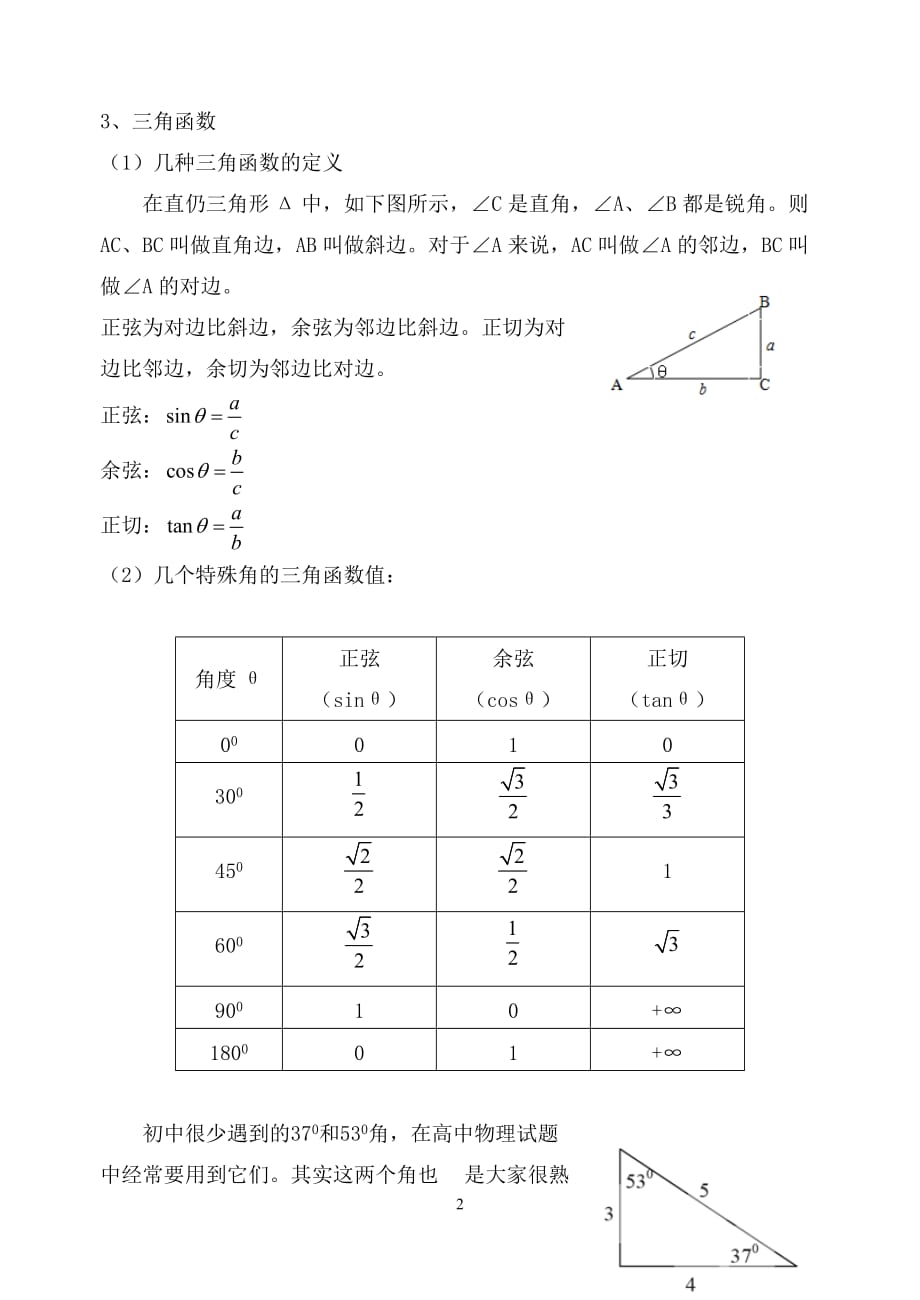 高中物理数学知识准备_第2页