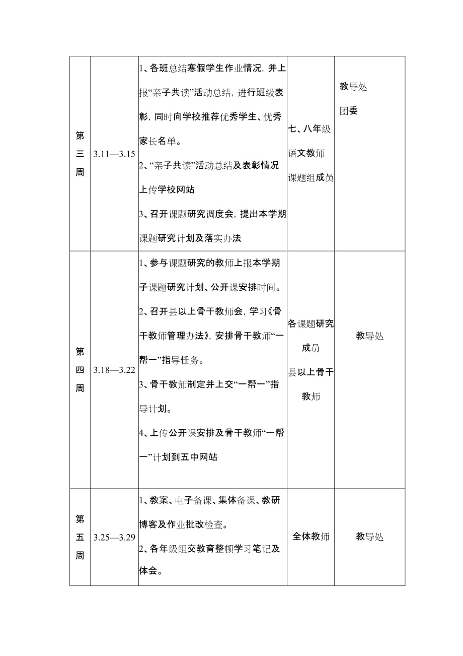 2012-2013下学期教导处周工作安排表_第2页