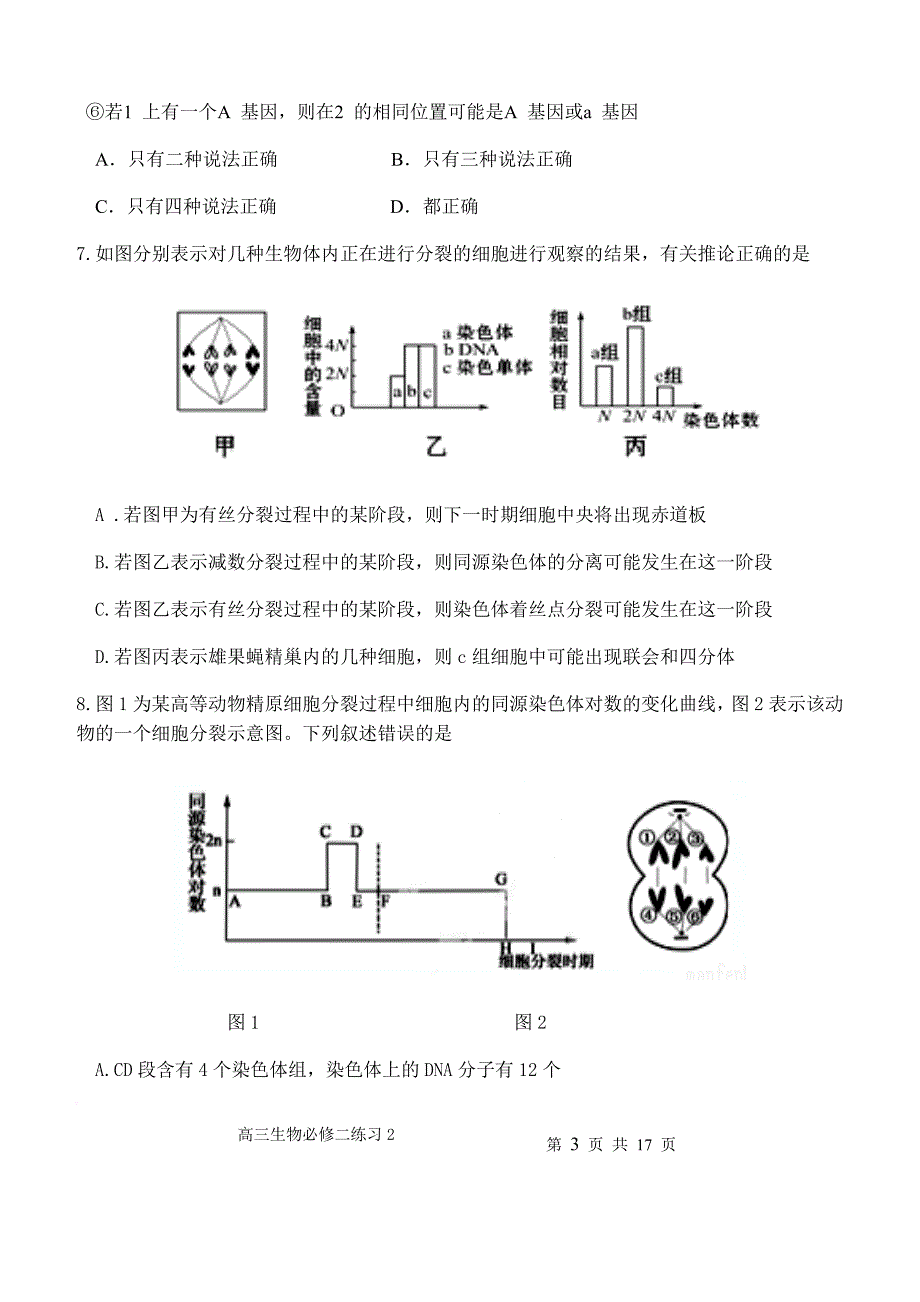 高中生物必修2练习题_第3页