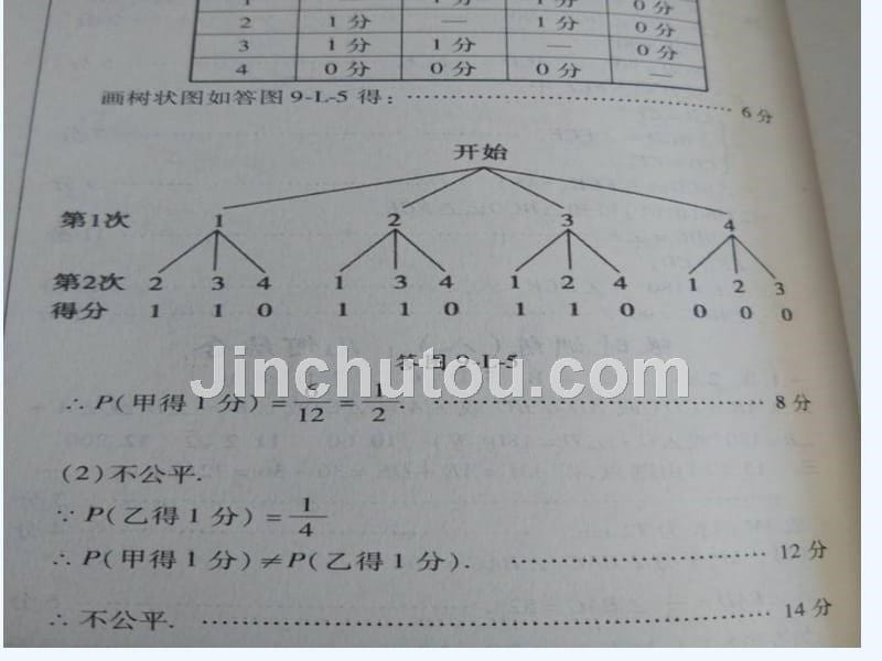 数学人教版九年级上册统计与概率中考专项练习课_第5页