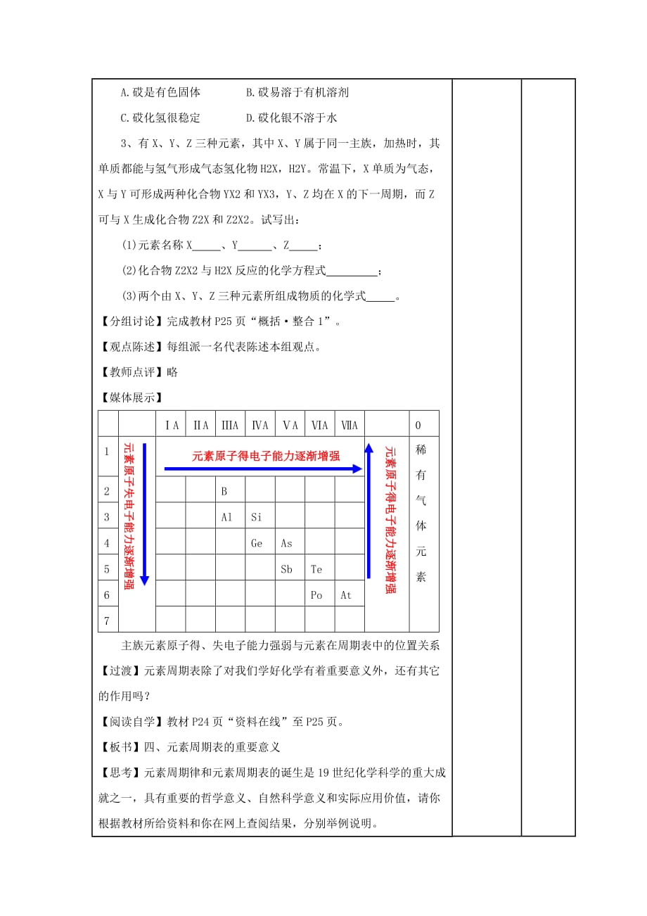 《元素周期表的应用第二课时》教案4_第2页