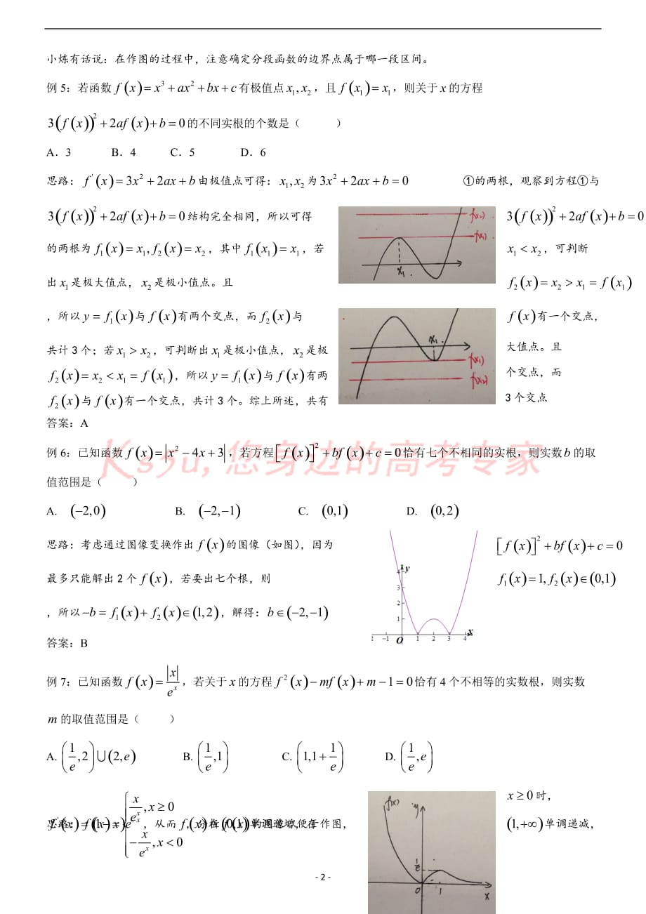 高中数学讲义微专题12--复合函数零点问题_第2页