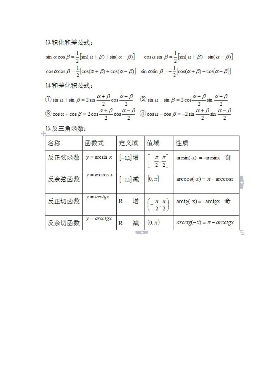 高中数学三角函数公式总表_第4页