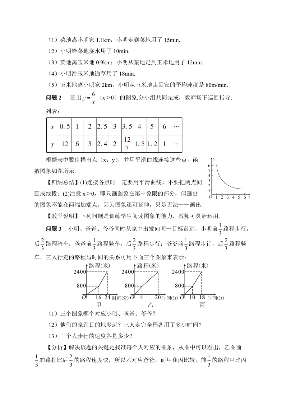 数学人教版八年级下册函数图像的意义及画法_第3页