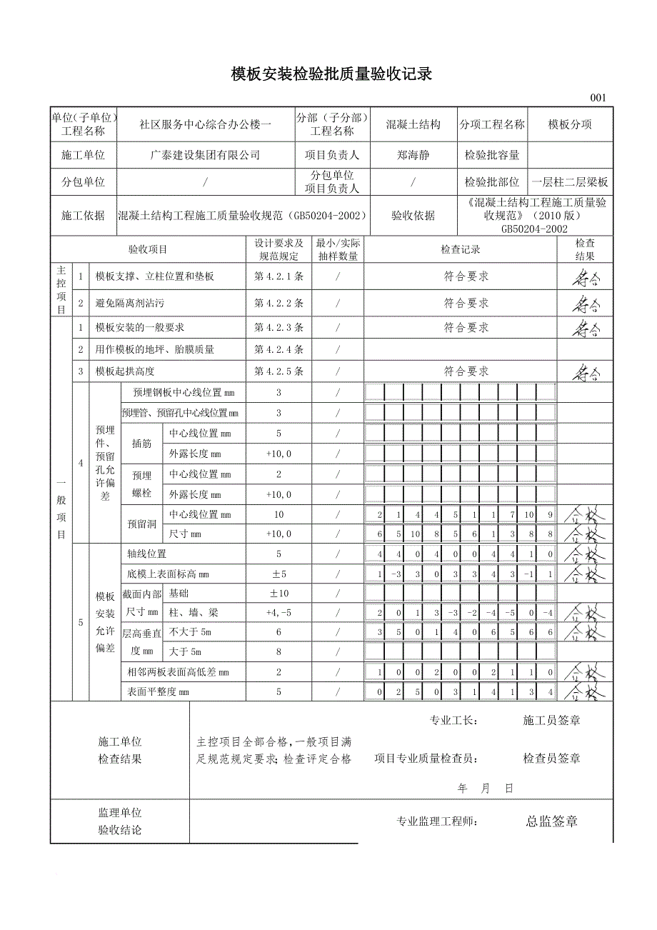 钢筋、模板、砼检验批(2013新表)_第2页