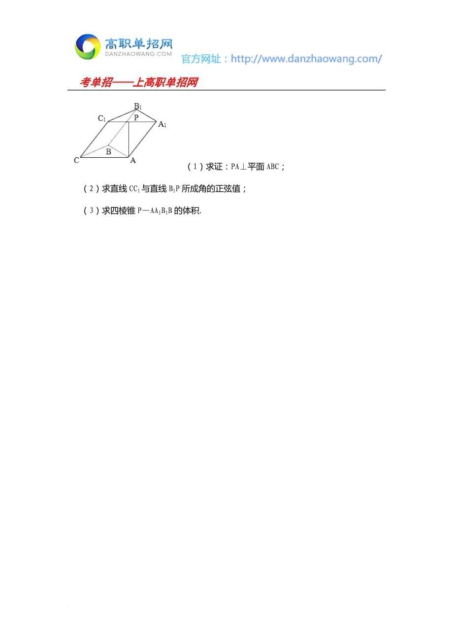 2016辽宁轻工职业学院单招数学模拟试题(附答案解析)_第5页