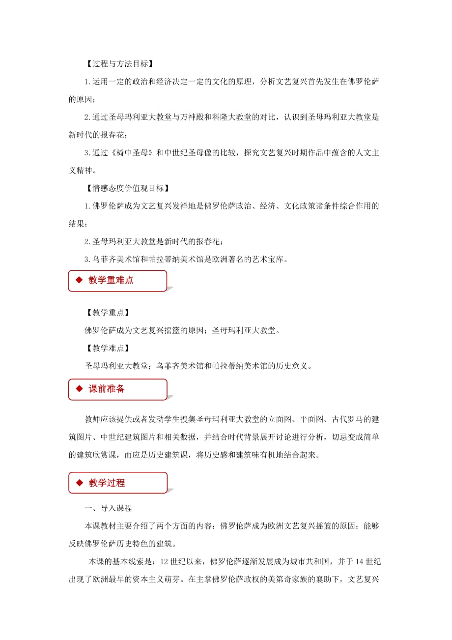 【教学设计】《 佛罗伦萨的文化遗产》（人教）_第2页