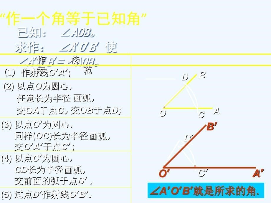 数学北师大版七年级下册用尺规作角_第5页