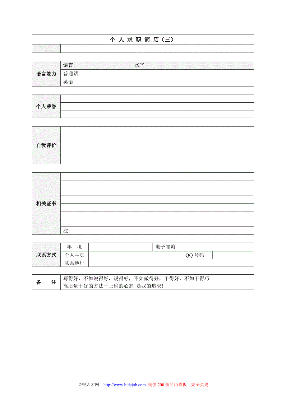 普通个人简历模板集合资料_第4页