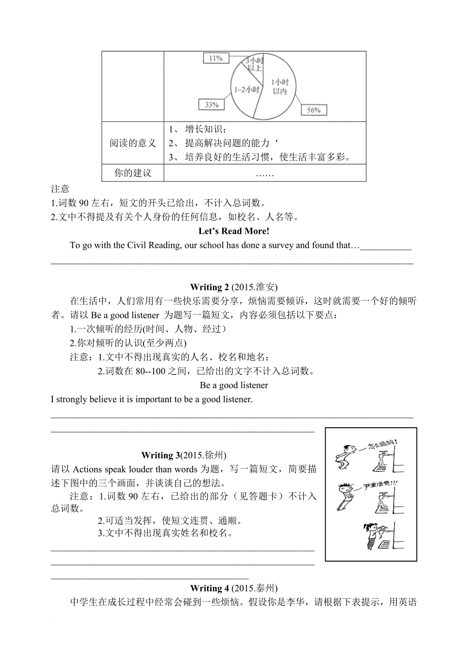 2016年中考英语第二轮复习专项训练学案(书面表达)_第4页