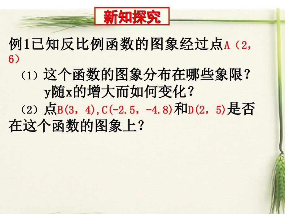 数学人教版九年级下册反比例函数的图像和性质第二课时_第3页