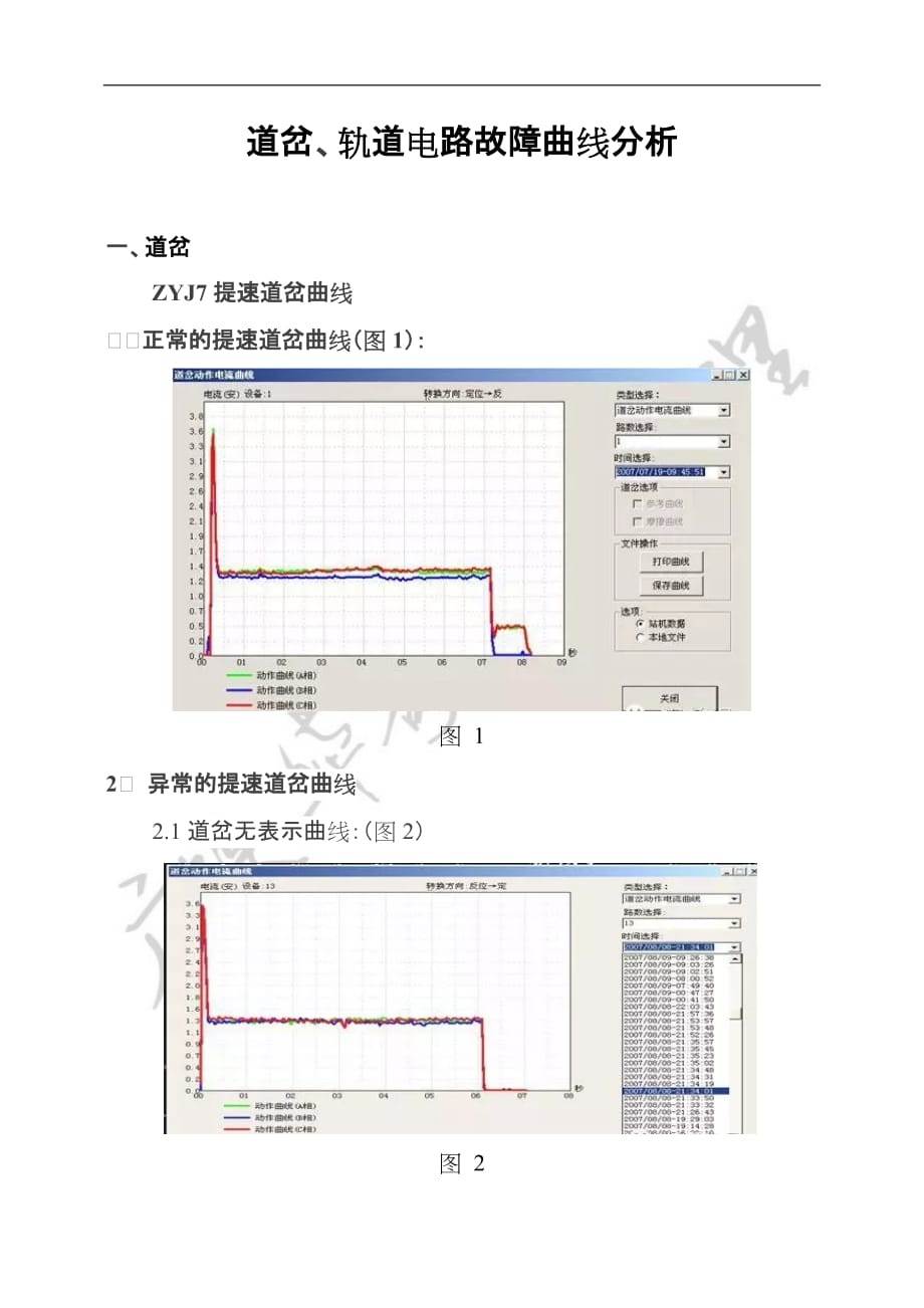 道岔、轨道电路故障曲线分析_第1页