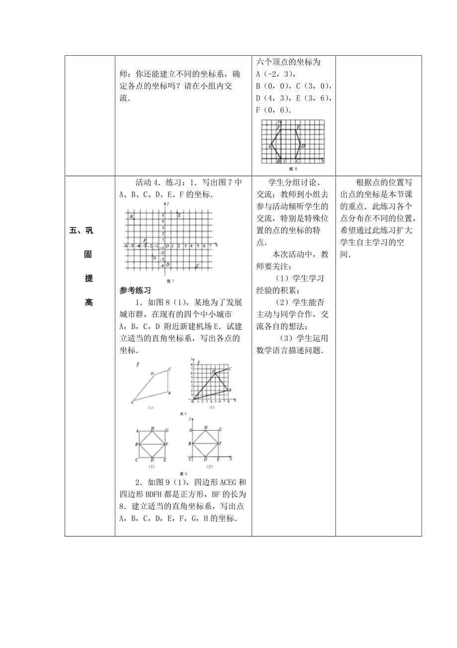 数学人教版七年级下册平面直角坐标系第二课时_第5页