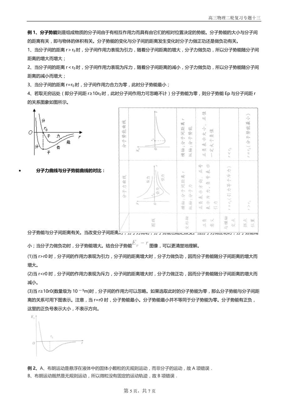 高中物理选修3-3专题练习--热力学定律(附答案)_第5页